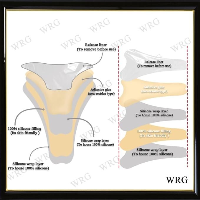 5 Pack Skin Seamless Silicone Modesty Panty Inserts, Anti-Outline Underwear..B2