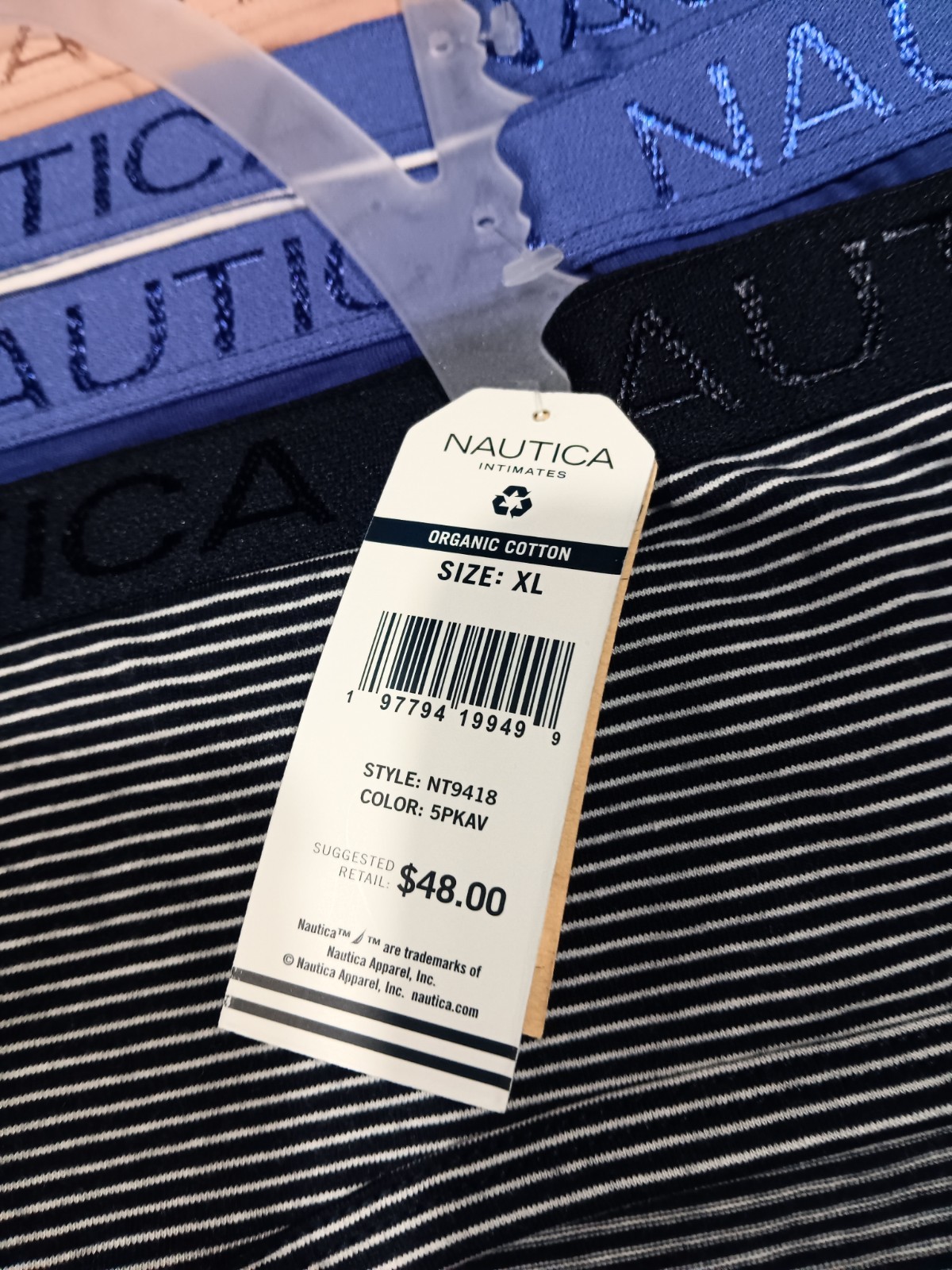 NAUTICA Intimates Sz XL Organic Cotton HIPSTERS Black Gray White Blue Nude NWT