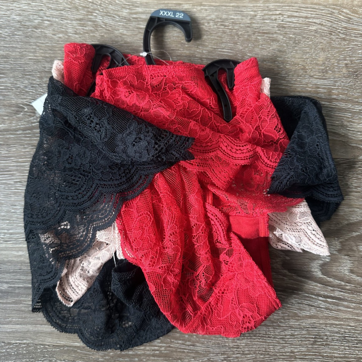 Joyspun Cheeky Lace Panties Transparent See Thru Black Pink Red Womens XXXL 22