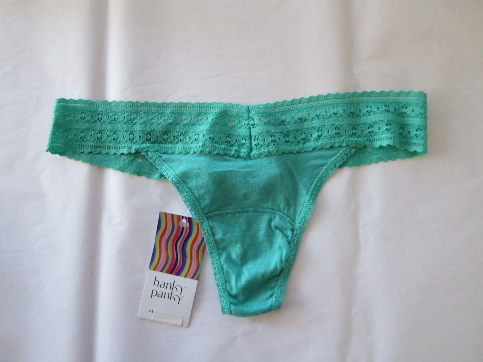 HANKY PANKY DREAMEASE LOW RISE THONG PANTY #631104, GREEN, ONE SIZE, NWT $23