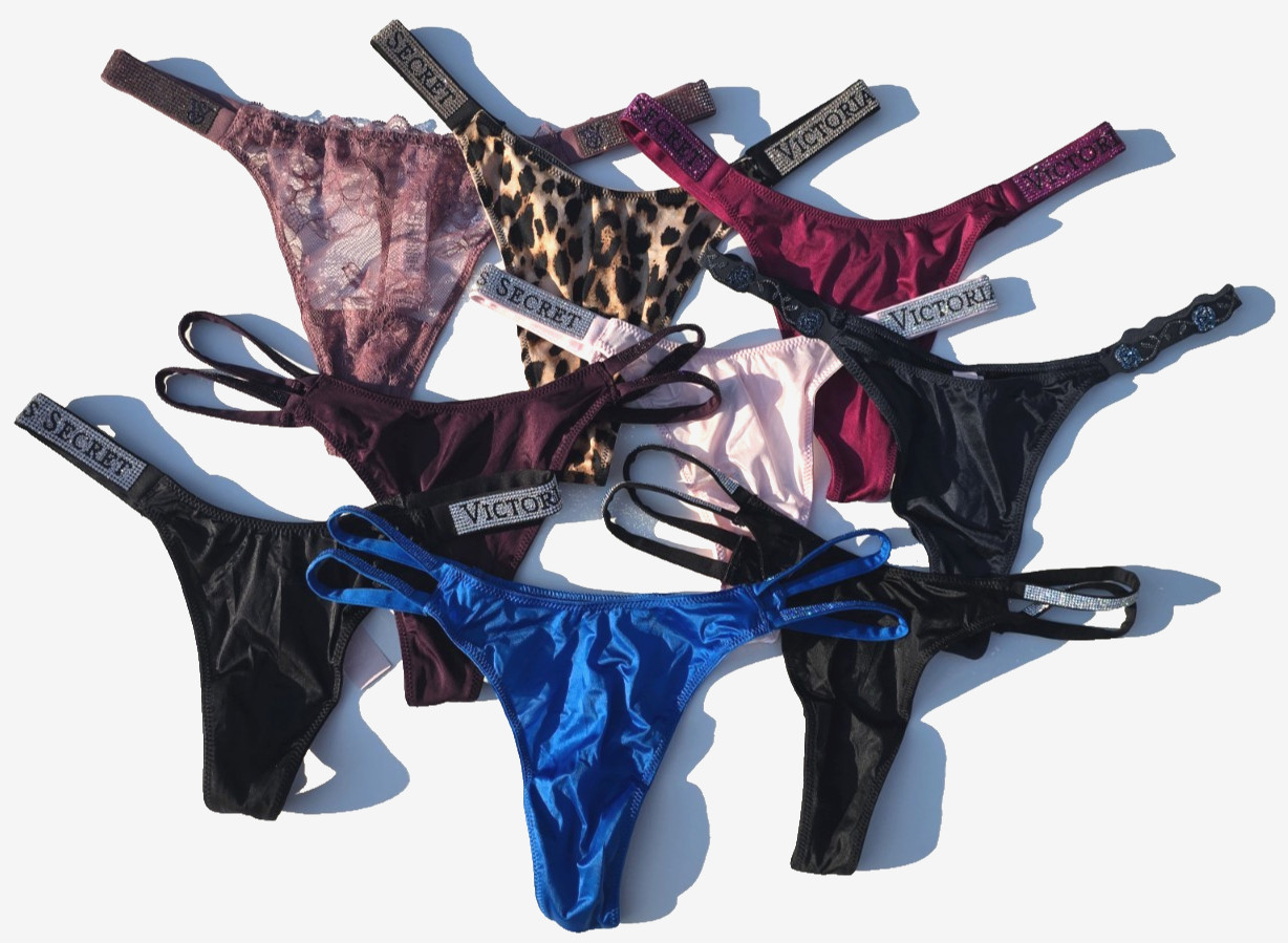 Victoria’s Secret Shine Strap Thong Very Sexy Bling Panty Rhinestone NWT