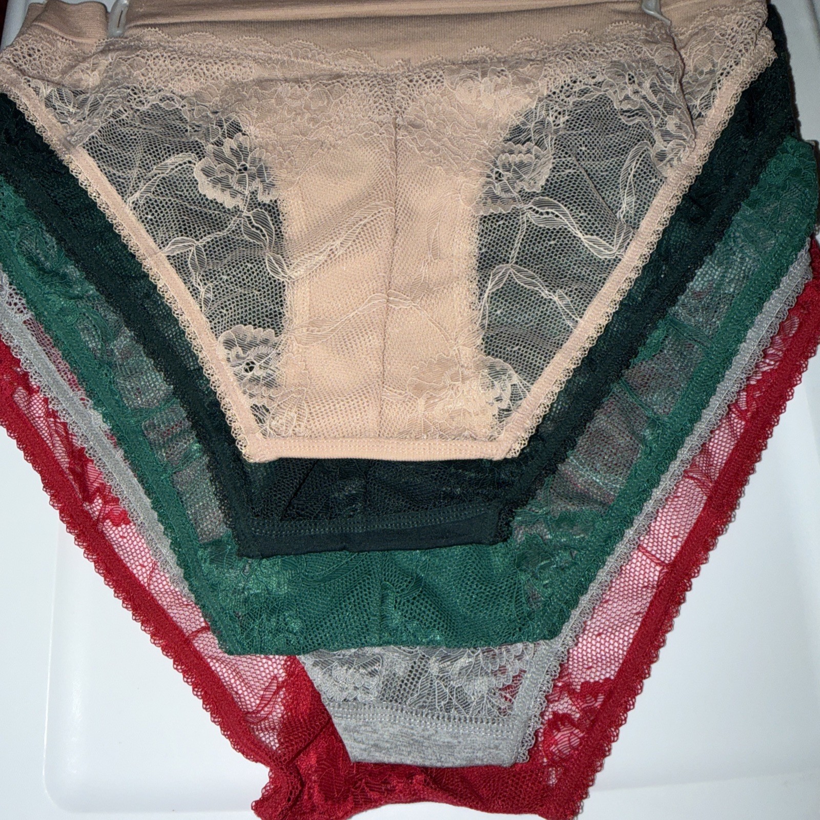JESSICA SIMPSON 23186 Sz: L🪶5 Pk. Ultra Flirty BIKINI FIT🪶90%Nylon10%Spandex