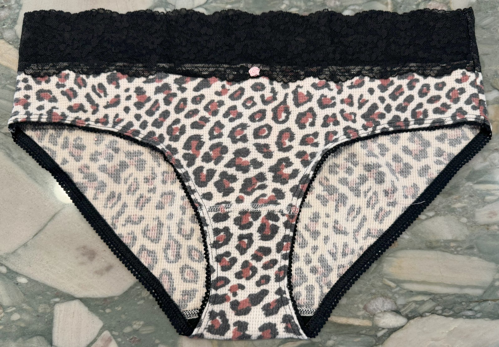 NEW Victoria Secret Thermal Waffle Lace Waist Hiphugger – Leopard – XL or XXL