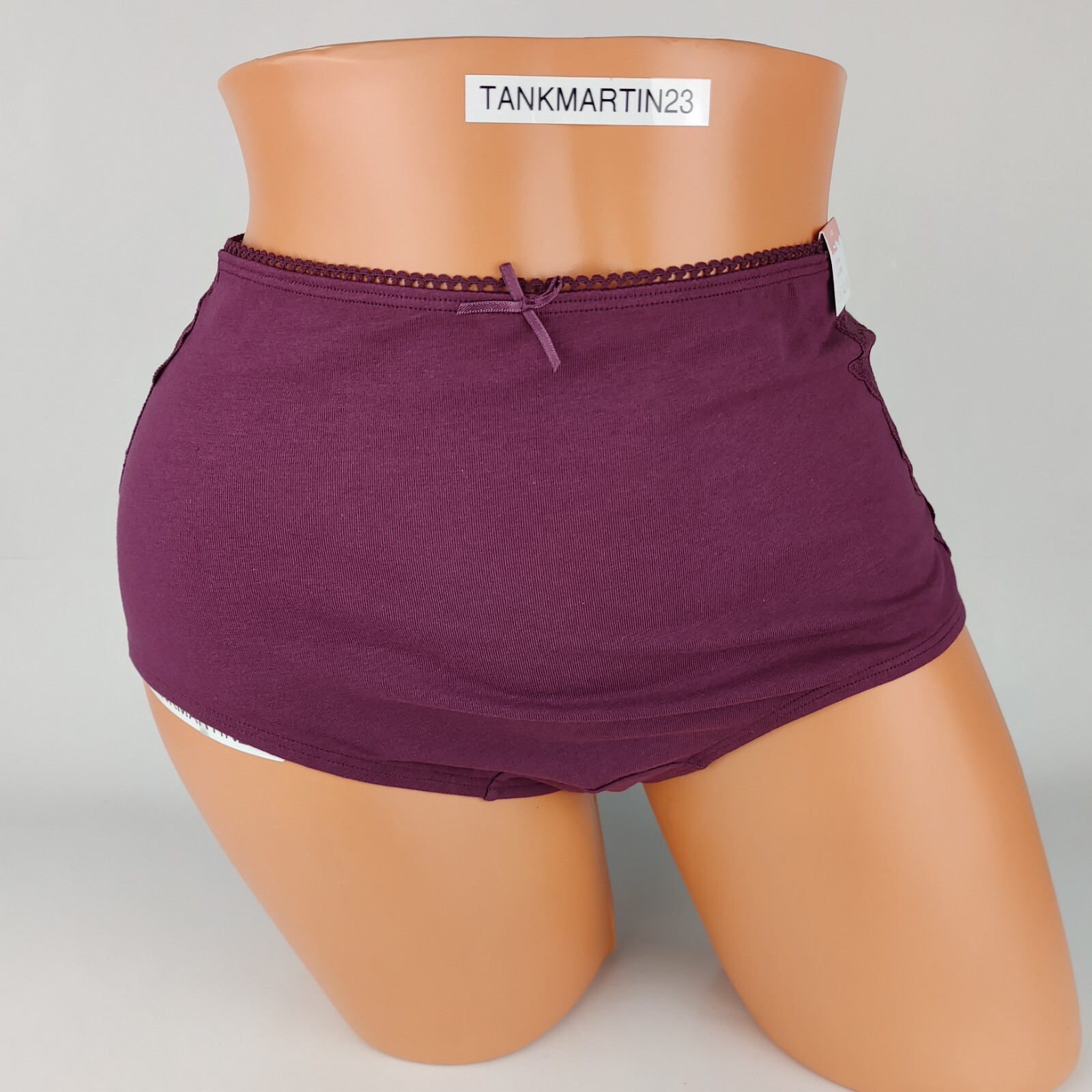 LANE BRYANT CACIQUE PLUS COTTON FULL BRIEF 18/20 PANTY PURPLE WITH LACE BACK HIP
