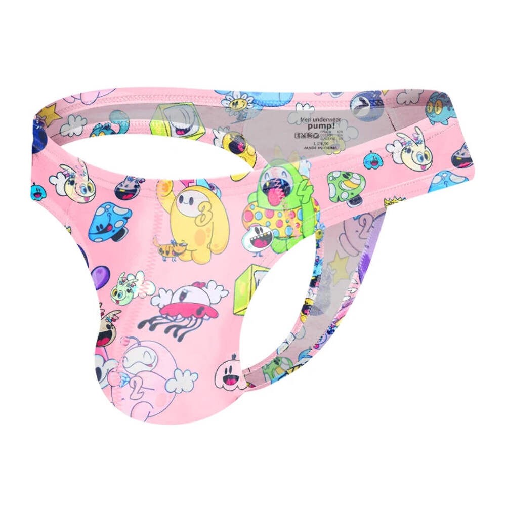 1/2/3PCS Man Thongs Underwear Hot Sale Modal Graffiti Printed Sexy Men Underpant