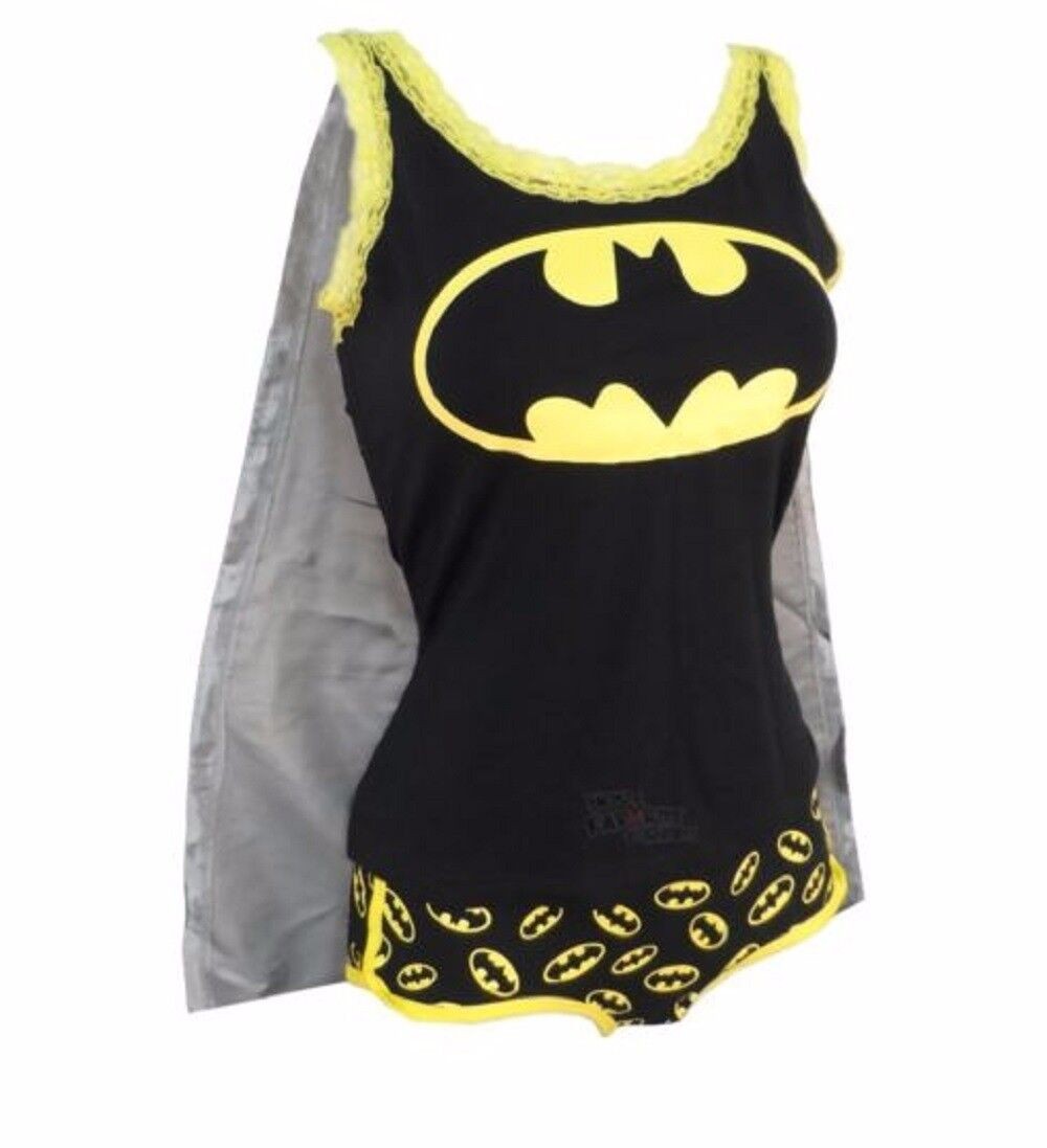 Batman Symbol Ladies Junior Camisole And Panty Set With Cape