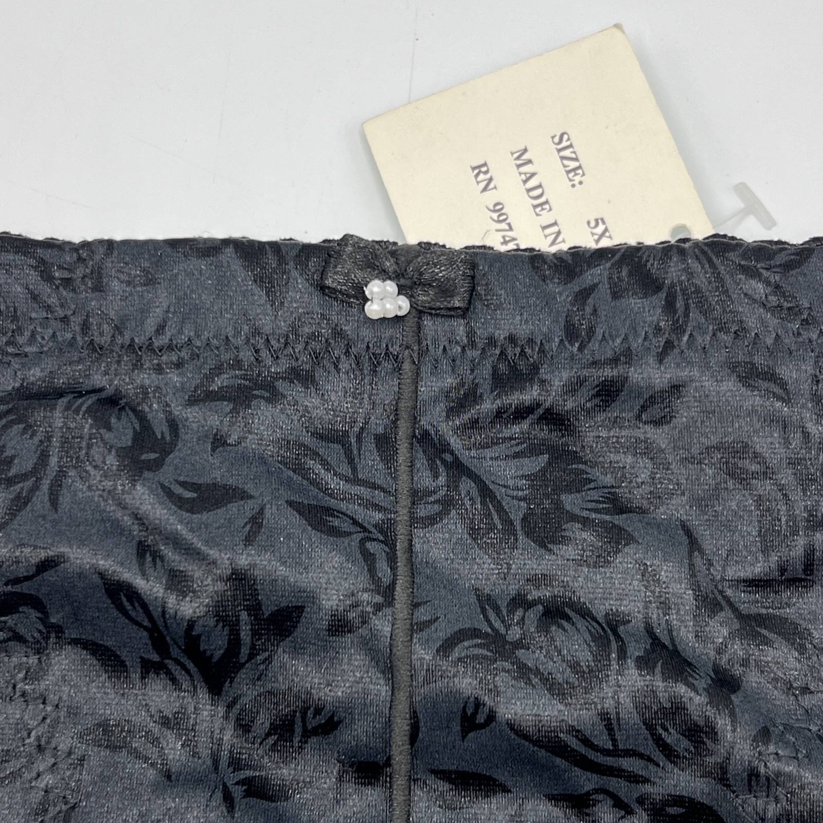 Sensational Silhouettes Fashion Brief Black Nylon Panty 5X Shiny NWT