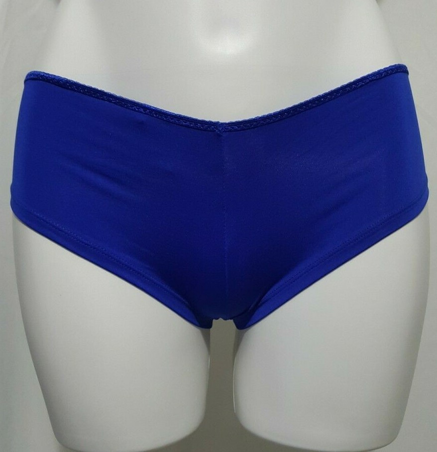 Vintage Fredericks of Hollywood Royal Heartbreaker Ribbon Boy Shorts Sz SM #2979