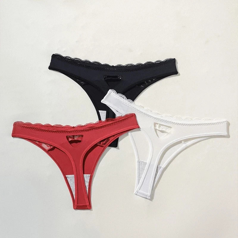3Pack/Lot Sexy Womens Lace Panties Thongs Low Waist Bikinis Lingeries Underwear