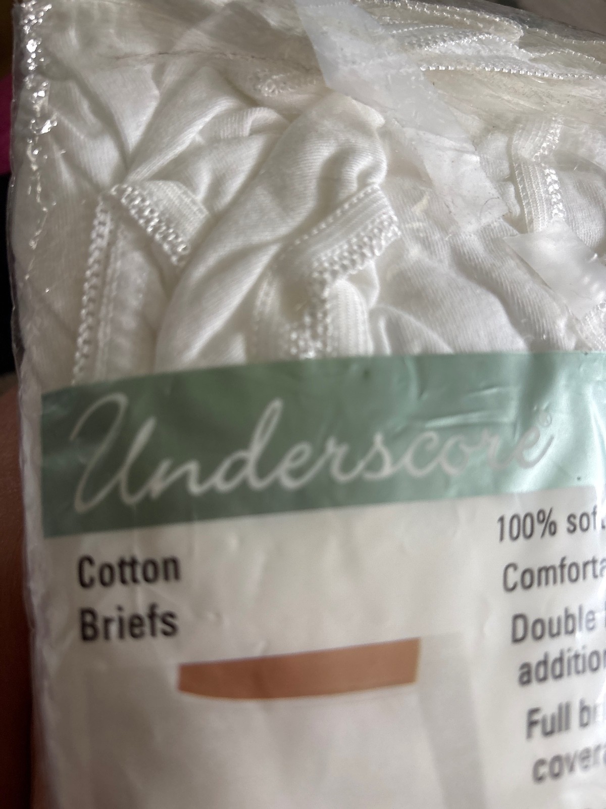 Underscore Cotton Briefs Panties Women’s 8 Vintage Granny Underwear 3-Pack White