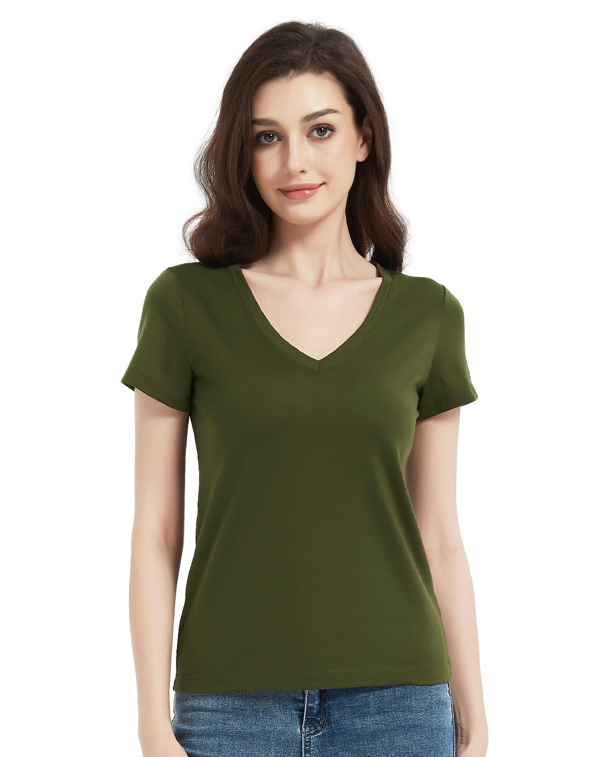 Women’s 100% Merino Wool T-Shirt, V Neck Lightweight Moisture-Wicking Athleti…