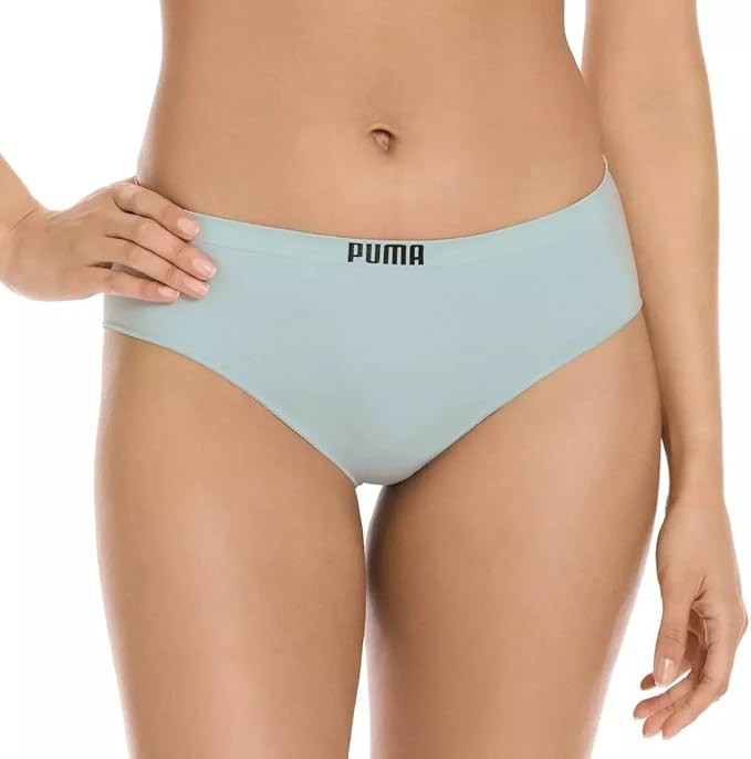 PUMA Women’s Seamless Bikini Underwear | Pink/Blue/Black/Gray | X-Large