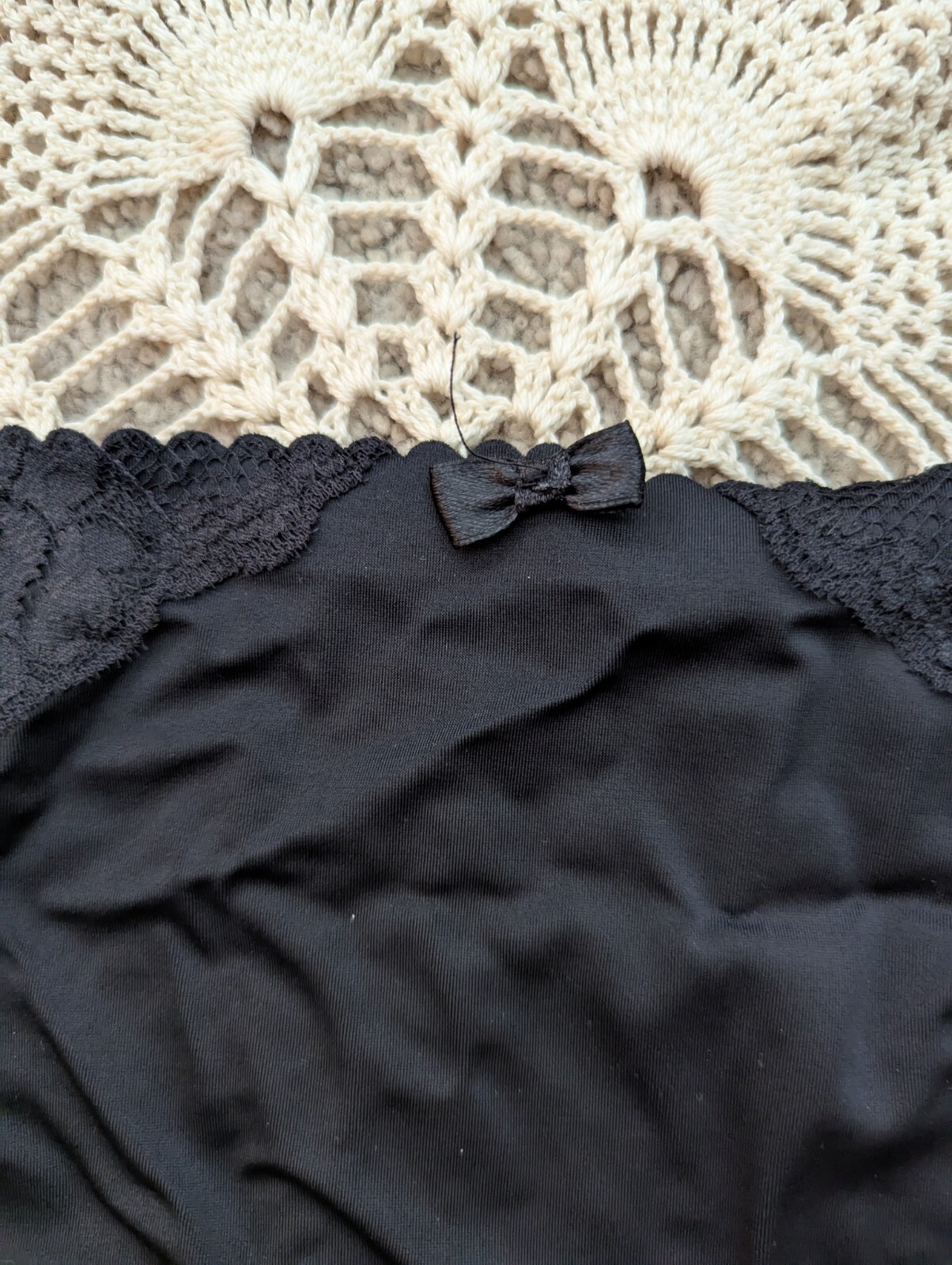 Delta Burke Women’s Black Nylon With Lace Accented Panty Size 7/L Style DB8762