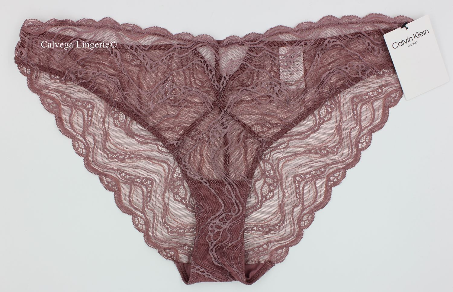 NWT Calvin Klein QF7927 “Sensual” Lace Bikini, Mauve (210), XL