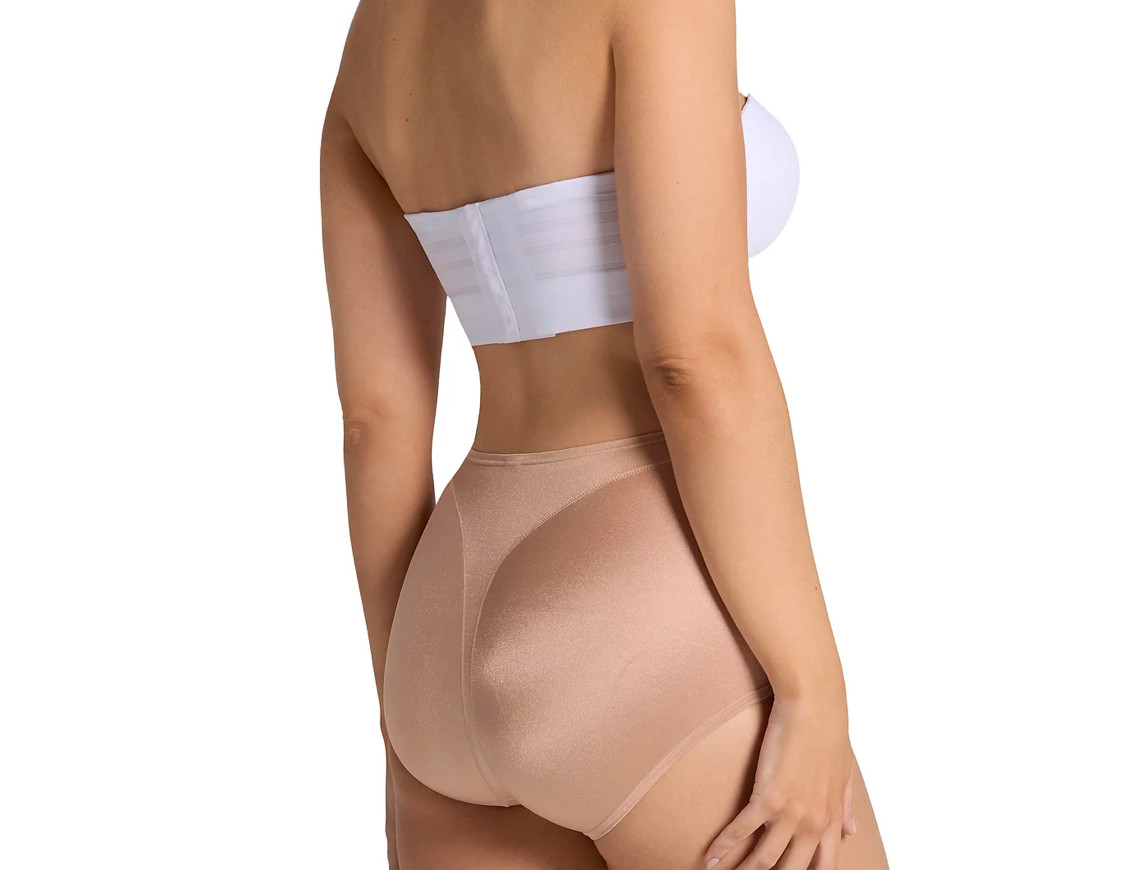 Leonisa Light Tummy-Control Hi Cut Thong-Silhouette Panty Size L Brown NWT