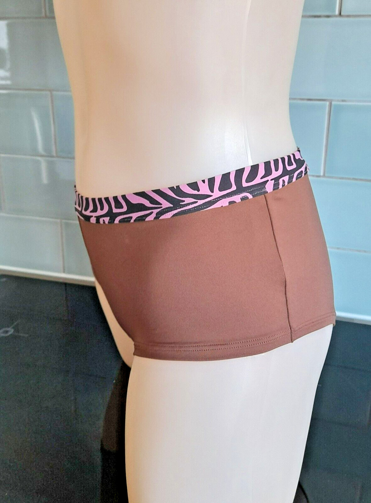 Marlies Dekkers Brown Shorts With A Black/Pink Zebra Trim