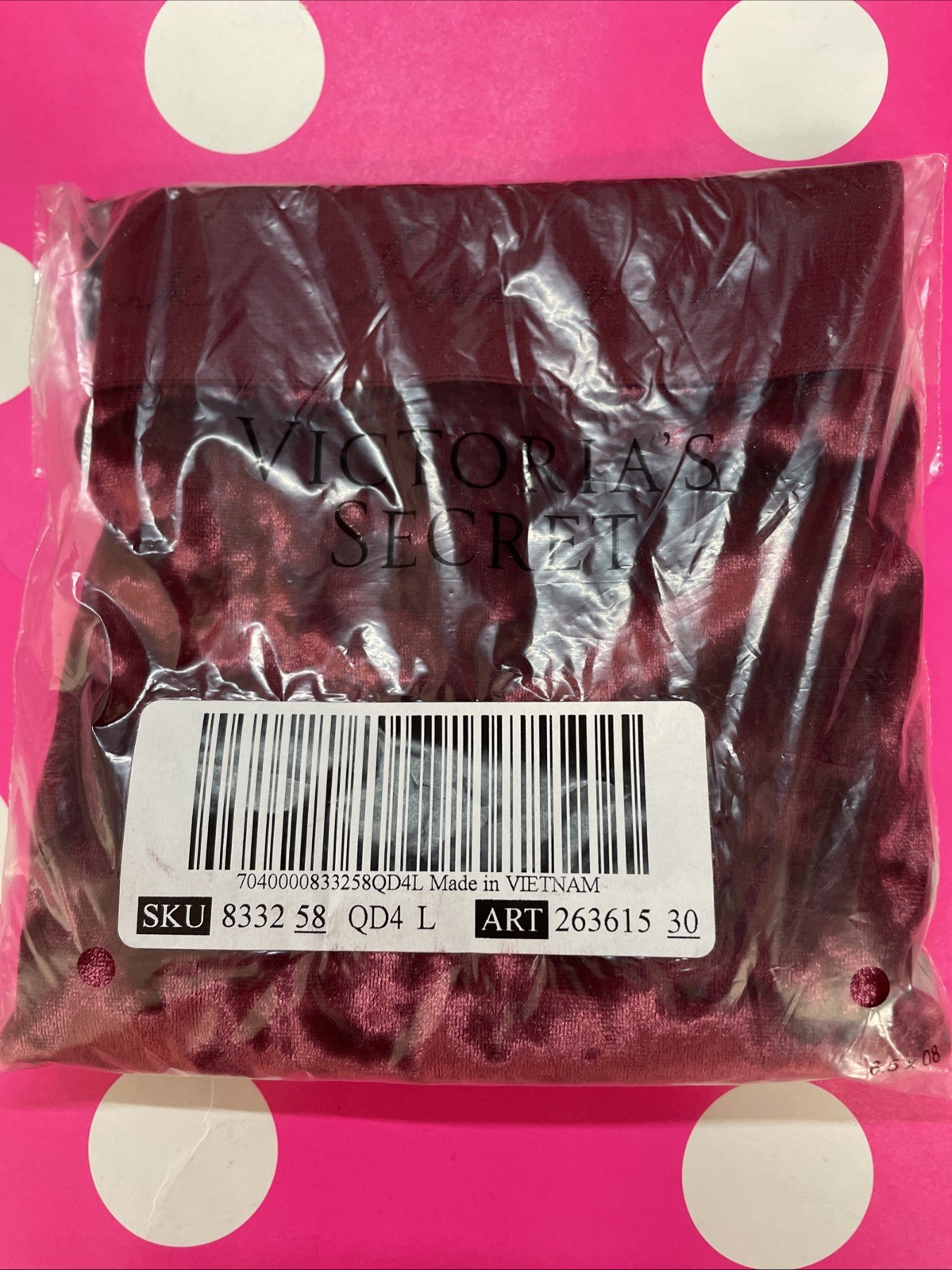 2021 Victoria’s Secret L Wide Band Velvet Velour Boyshort Panties NEW Burgundy