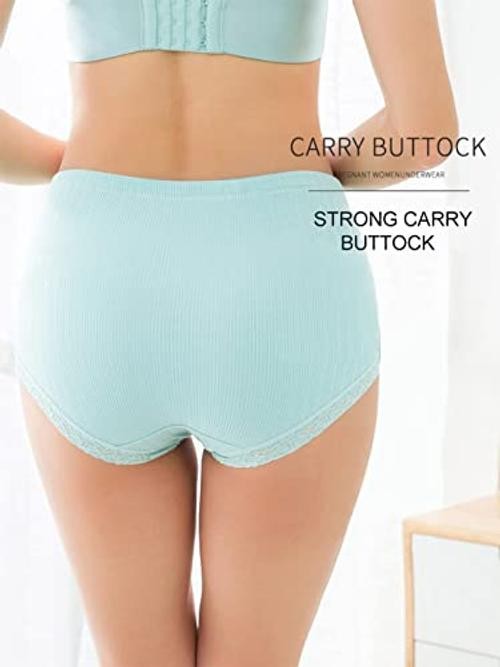 Over Bump Maternity Underwear Cotton Plus 3X-Large Cameo + Gray + Blue Haze