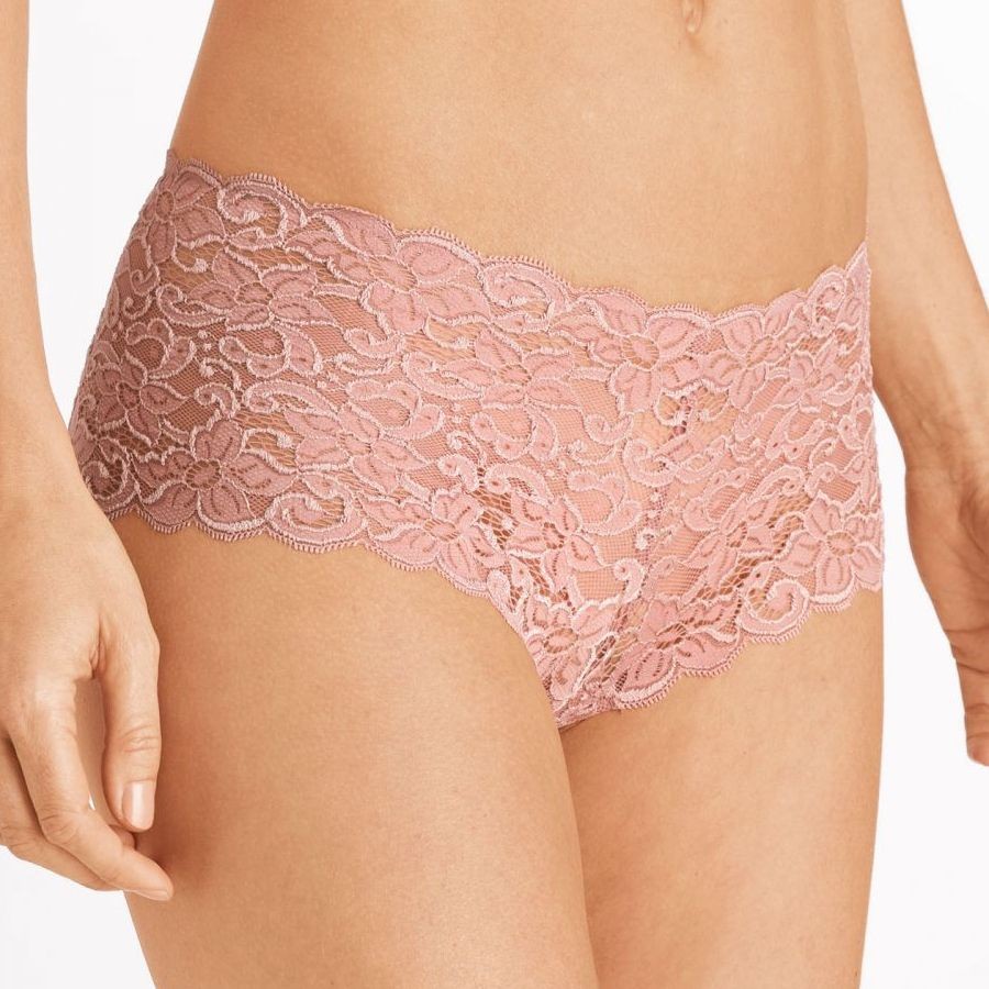 HANRO Luxury Moments Lace Boyleg Panties Rouge XS NEW