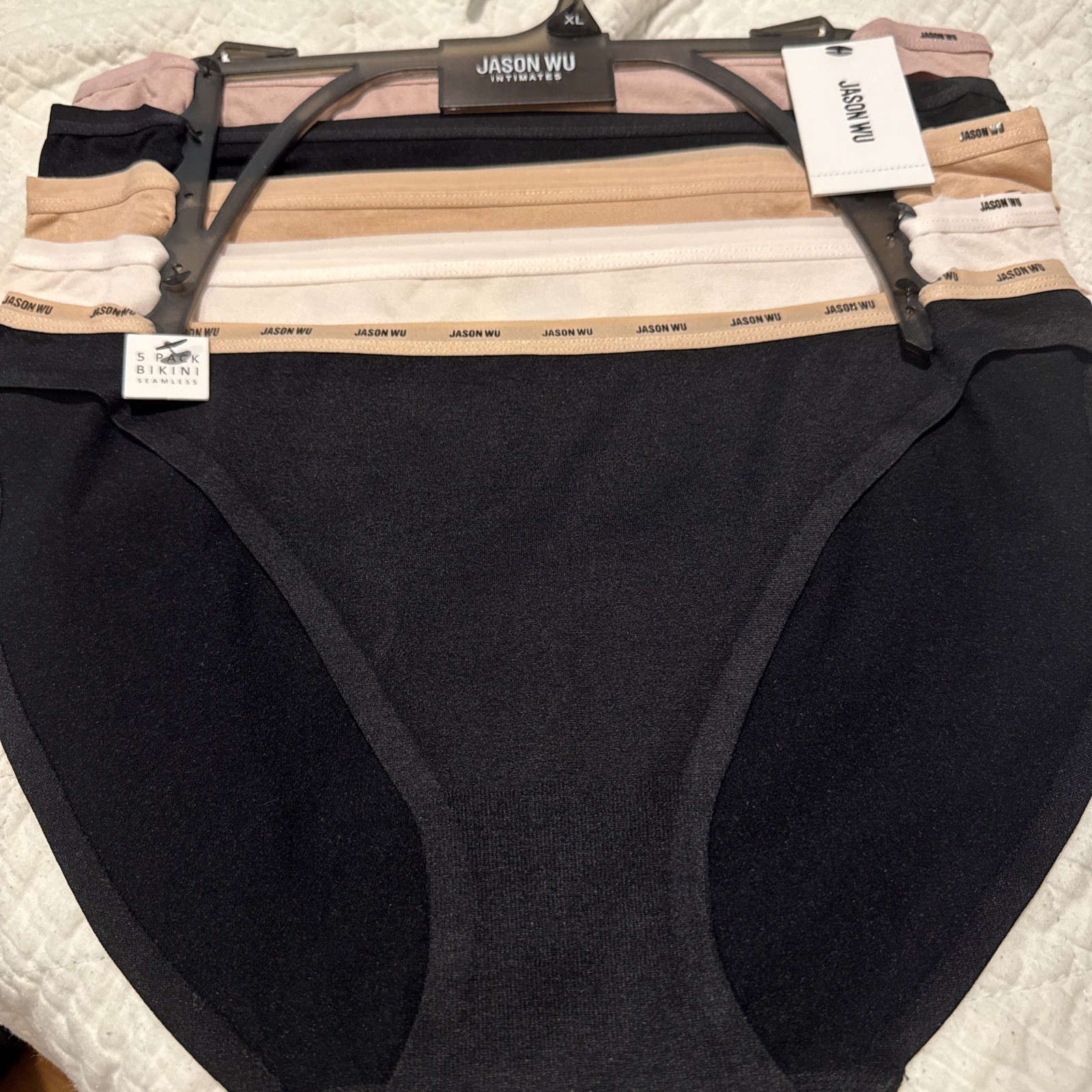 Jason Wu 5 Pack Bikini Panties Underwear Size XL Black White Nylon Seamless