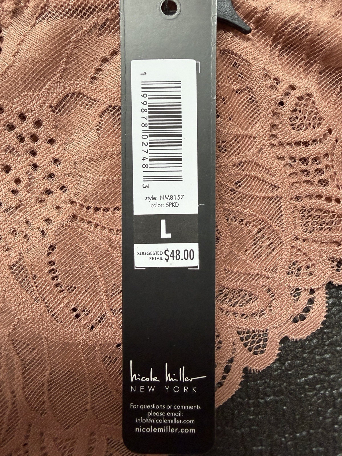 5 Pack Nicole Miller Lace Bikini sz L Stretch Logo Panties Bundle Set Lot