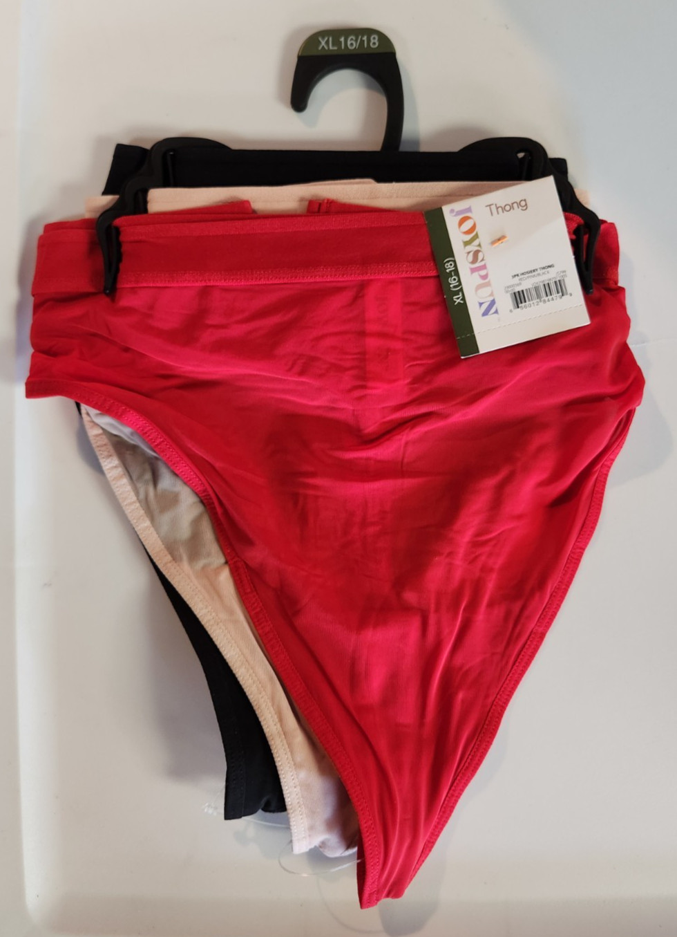 Joyspun Women’s XL (16-18) Thong Panties Underwear 3 Pack