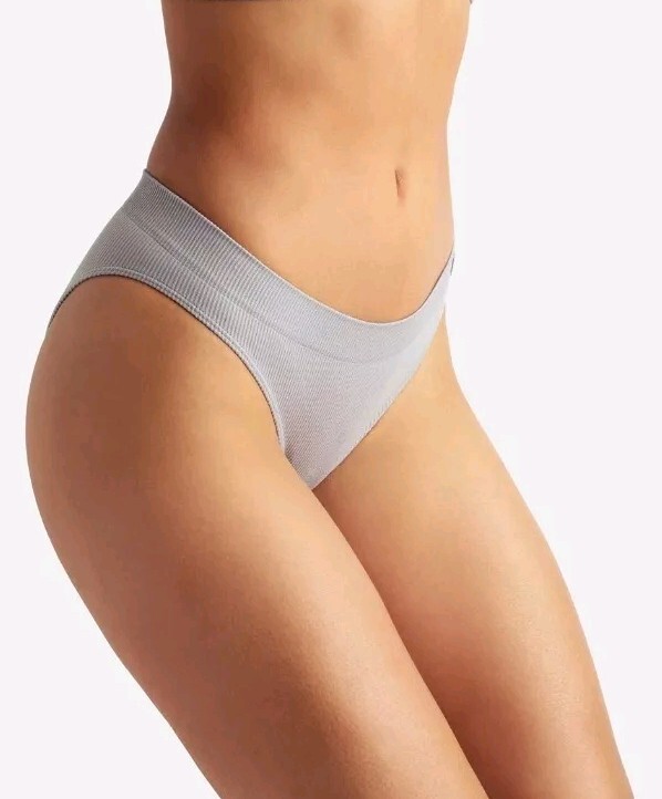 Danskin Branded Ladies Recycled Seamless Ribbed Bikini Underwear Purple L