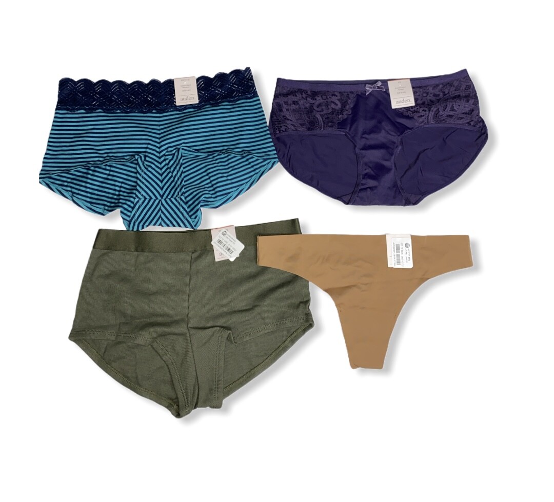 Women’s 4pk Assorted Styles & Colors Underwear – Auden – Size XS (0-2) – 697