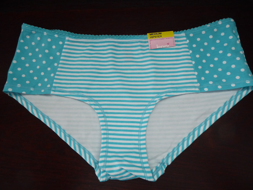 NWT JENNI COTTON SPANDEX BOYLEG HIPSTER PANTIES MINT STRIPE DOT S M L XL