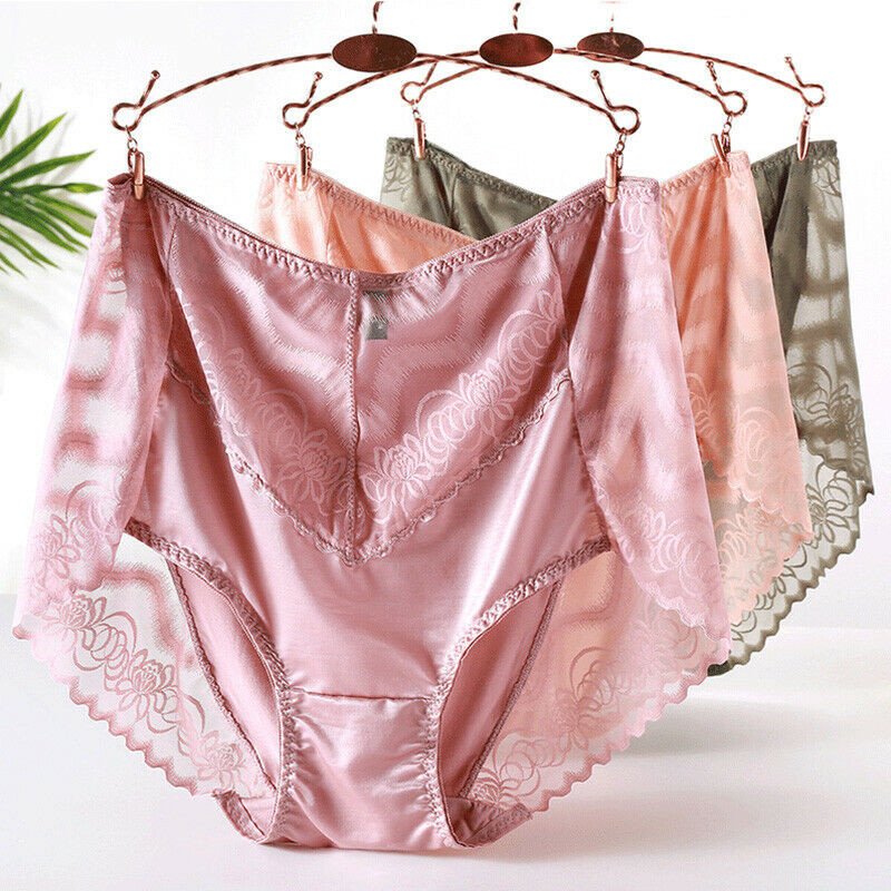 Women Ladies High Waist Knicker Lace Seamless Panties Briefs Underwear Plus Size