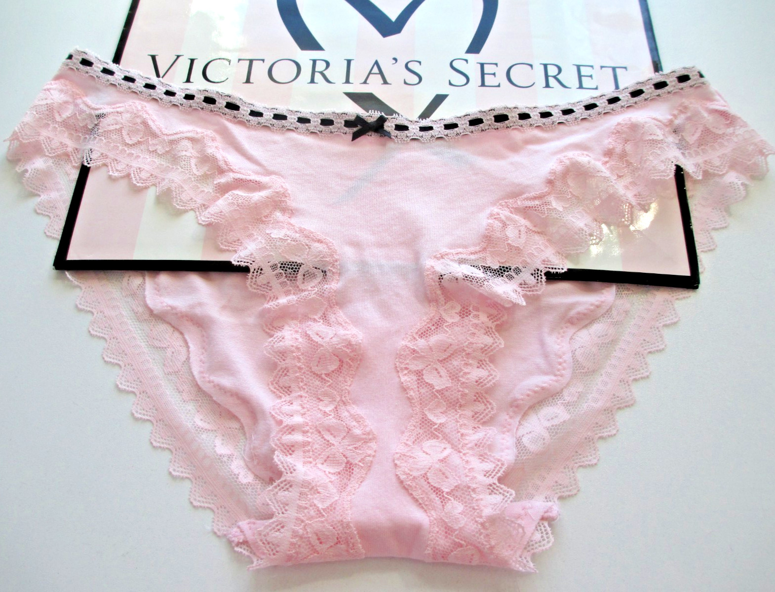VICTORIA’S SECRET Cotton Bikini Panty S M L XL Pink Ribbon NWT VS FREE SHIP 4+