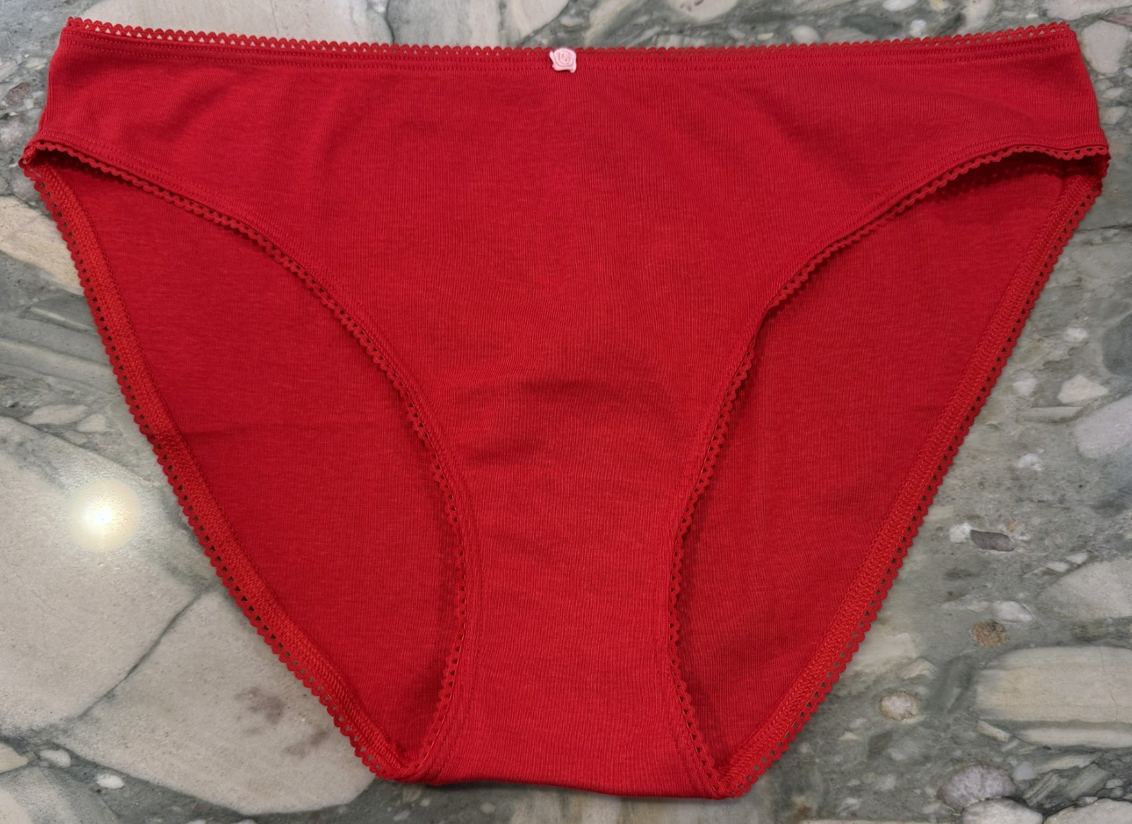 NEW Victoria Secret 100% Cotton Bikini Panty – Lipstick Red – XL