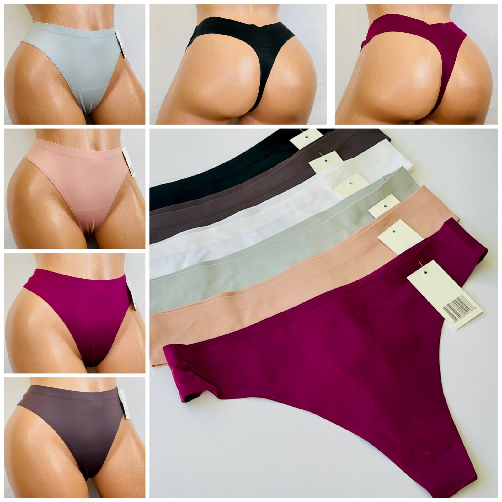 6-12 THONGS TANGAS Panties NO STITCHES G-STRING NO SHOW UNDIES SEXY 5292 S-XL