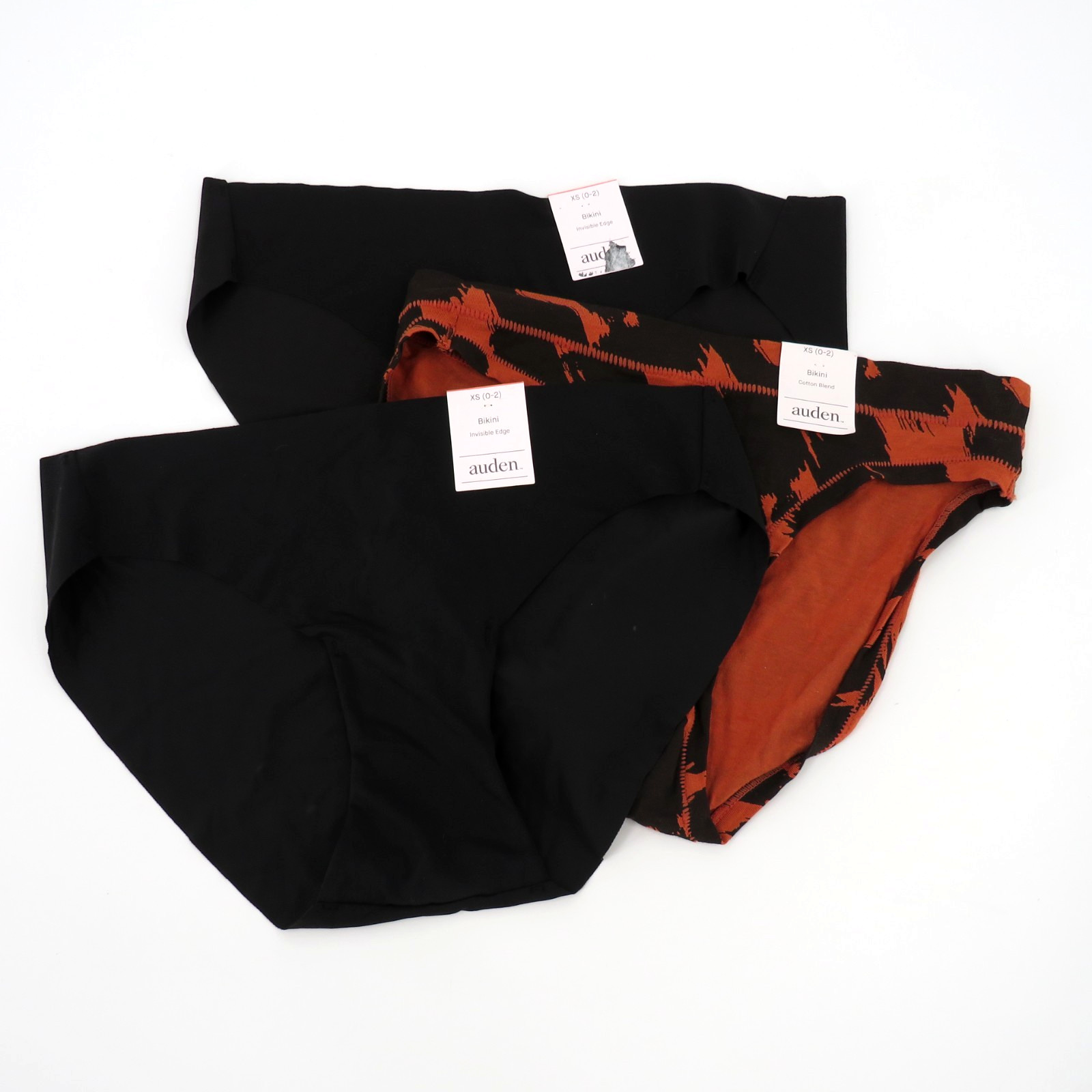 Auden Invisible Edge & Cotton Blend Bikini Underwear Size XS (0-2) – 3 Pairs