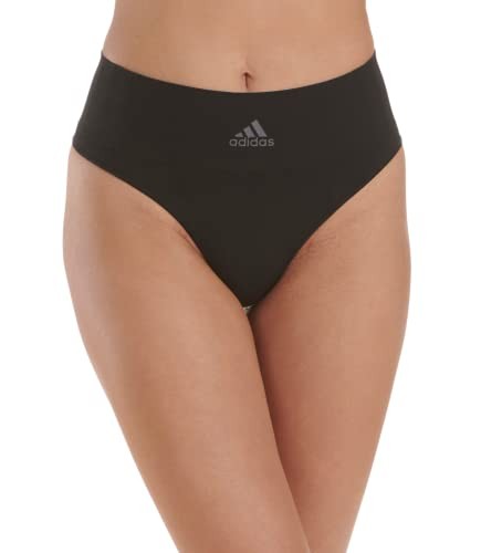 adidas Womens’ Micro-stretch Seamless Thong Panties – Black