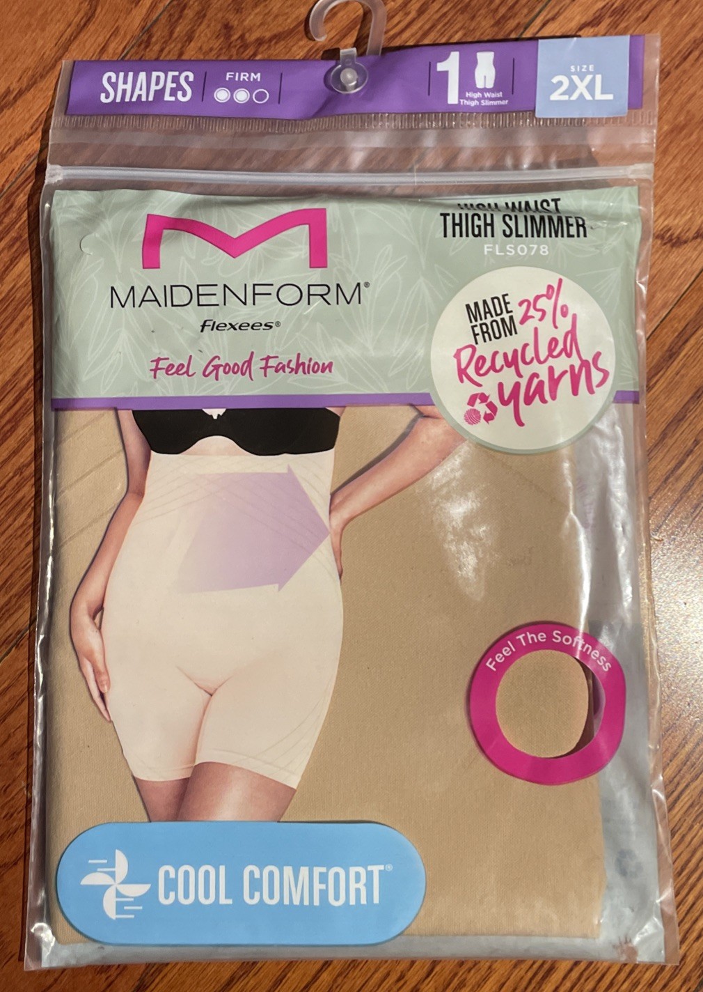 Womens Panty Shorts Maidenform Flexees Nude High Waist Thigh Slimmer 2XL