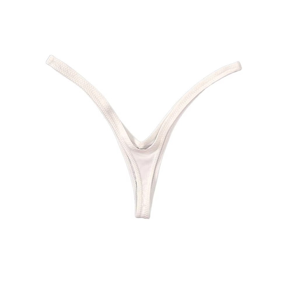 Sporty Sexy Women Deep V Thong Cotton Lingerie with Thin Straps