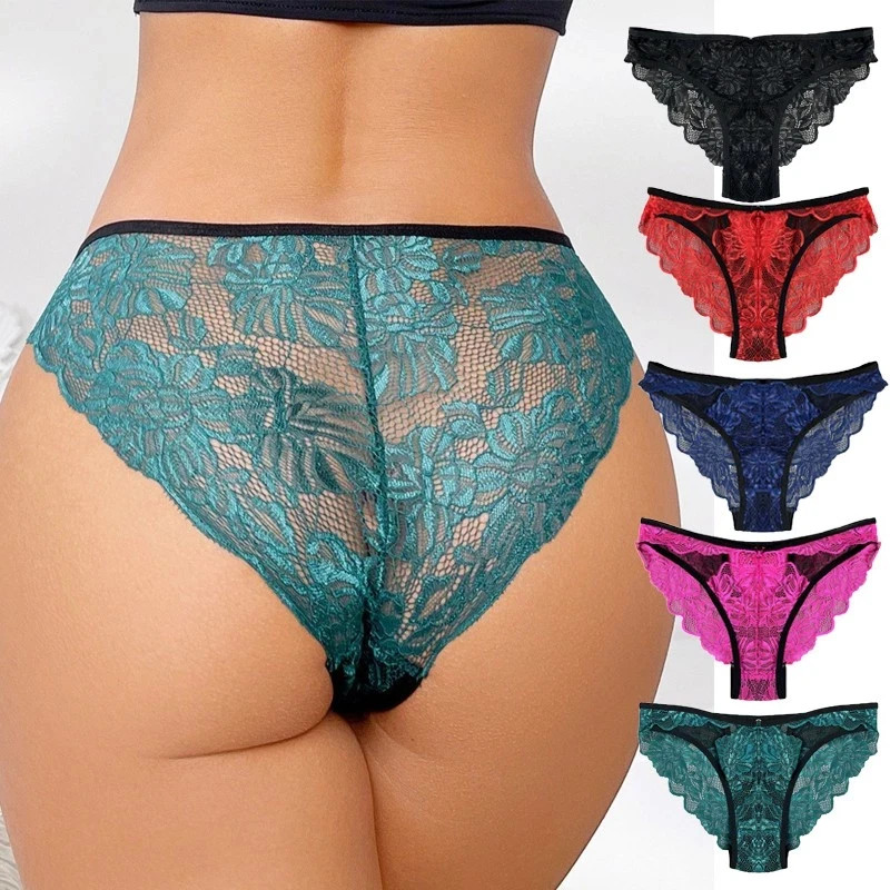 5 Pack Lot Sexy Womens See Through Sheer Lace Panties Underwear Lingeries :)-)