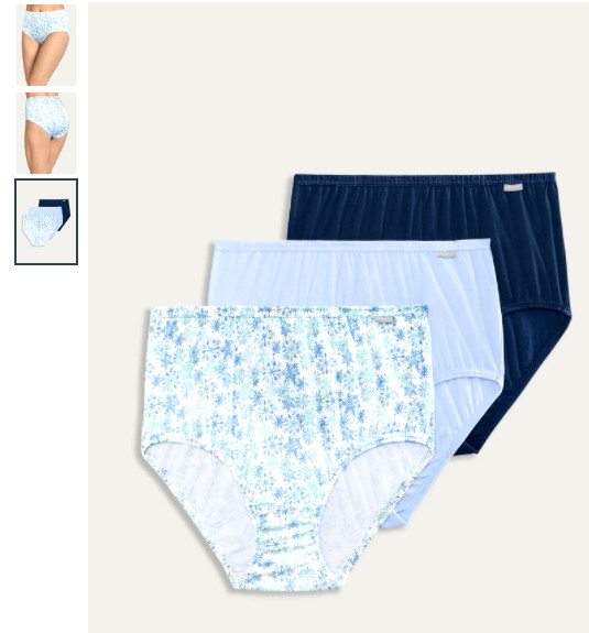 Women Jockey 3-Pack Brief (Powder Blue/Deep Sea) 100% Cotton Classic Underwear