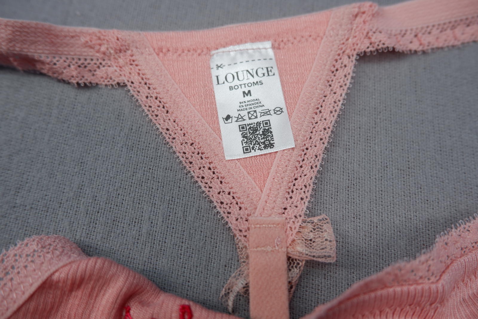 Lounge Pink ‘Perfect Pair’ Embroidered Thong Medium