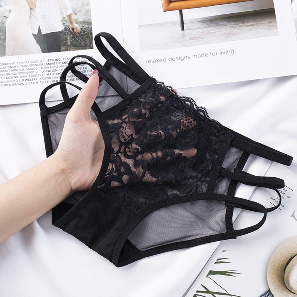 Seamless Triangle Pants for Women Lace Mesh Comfortable Underwear M XL