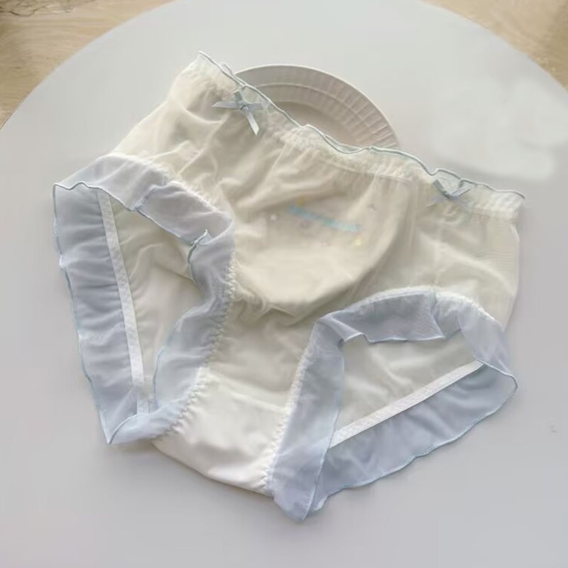 Oversized Womens Sheer High Waist Panties Briefs Ruffles Lolita Princess Panties