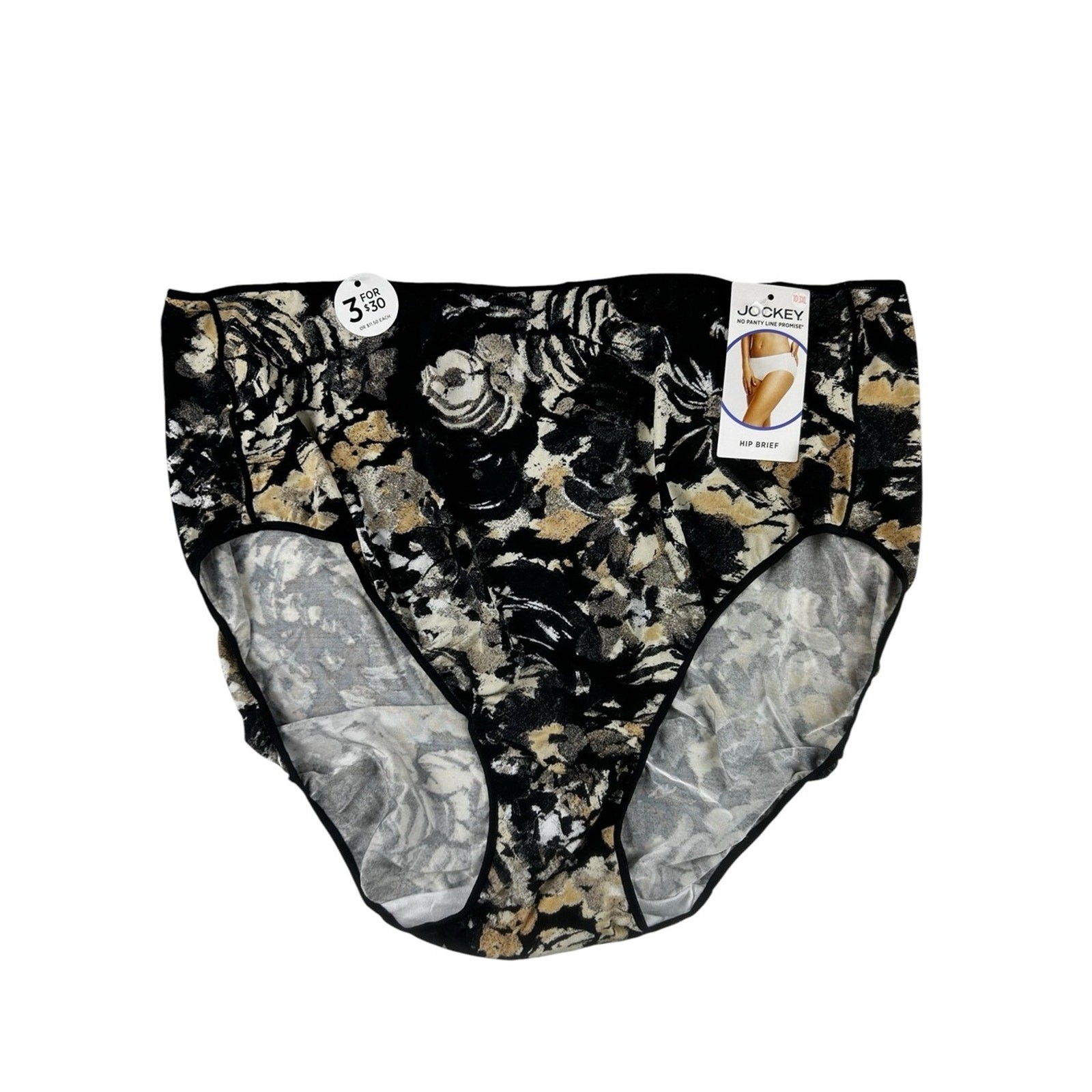 Jockey Women’s No Panty Line Promise Hip Brief Underwear 1372 Size 10 / 3XL