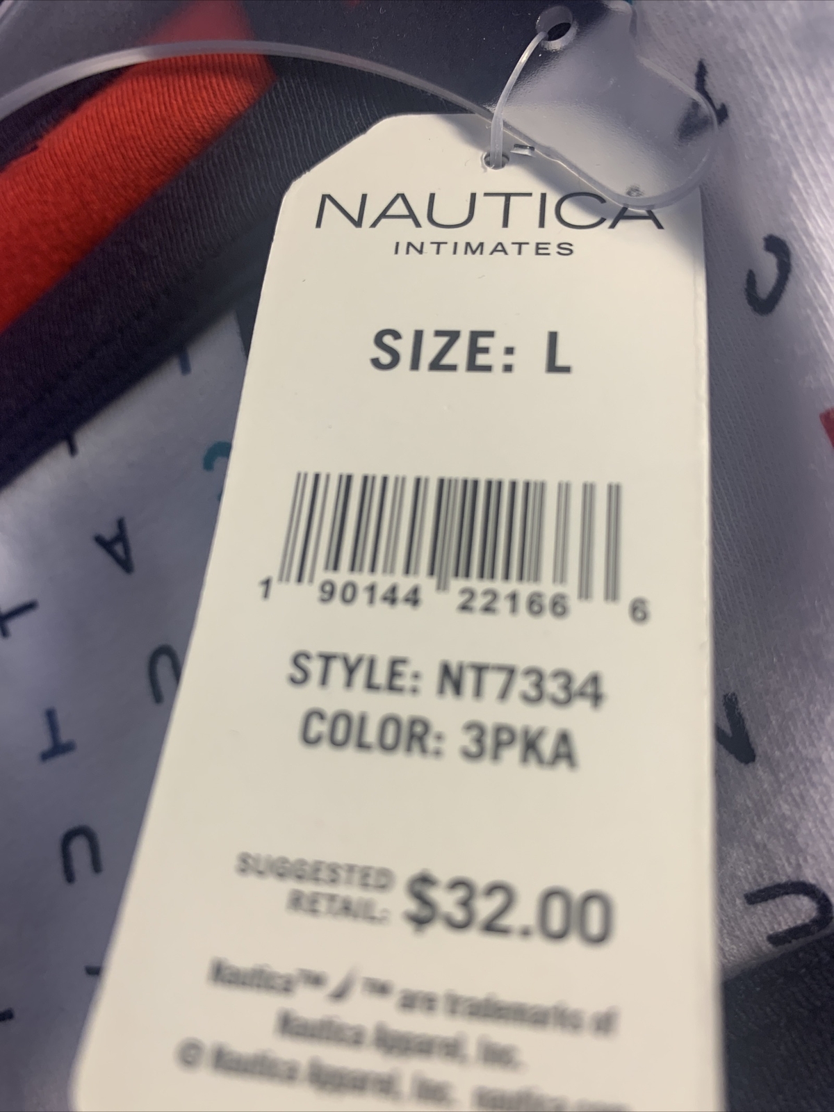 Nautica Intimates Women’s 3 Pack Spandex Hipster Panties Large Red Blue White