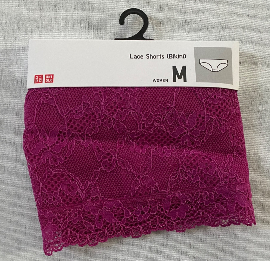 Uniqlo Womans Purple Lace Shorts Bikini Size M Hip 38-39 inch NWT