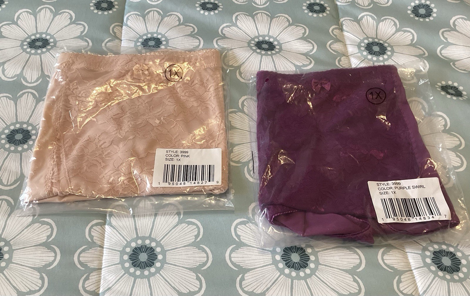 Rhonda Shear Pin-Up Lace Front Brief Panties 2Pack 1X Style3999 Pink&Purple NWT