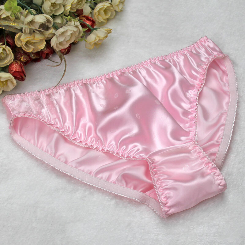 3 Pairs Womens 100% Silk Panties Knickers Jaquard Pink Bikinis Underwear M L XL