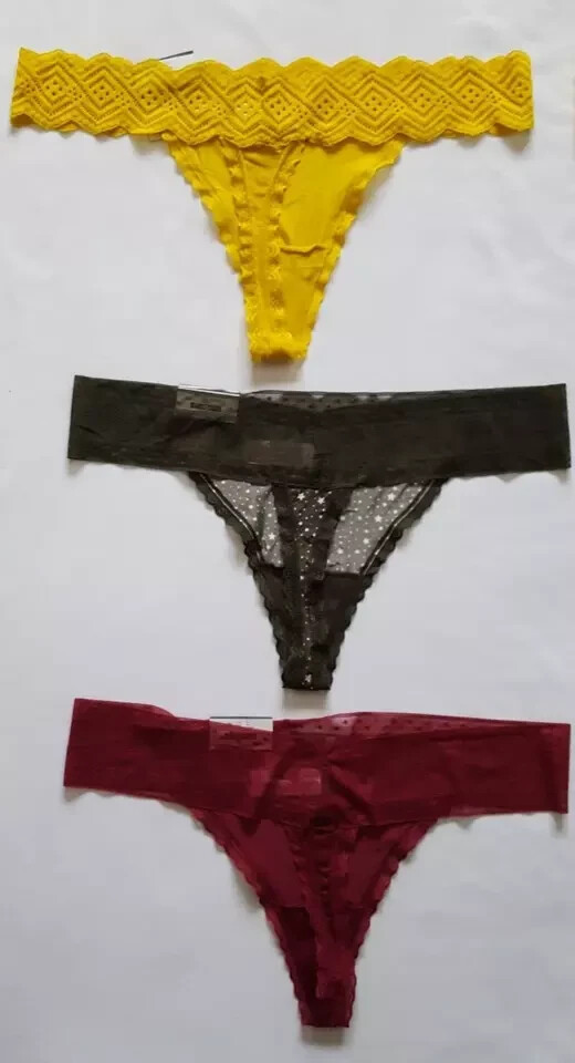 No Boundaries Microfiber & Lace Thong Panties (LOT OF 6) Size XXL(19) Multicolor