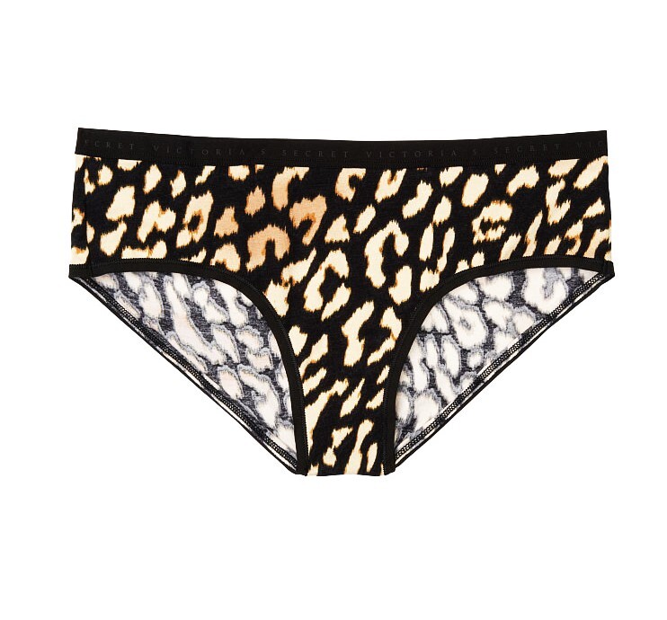 Victoria Secret Cotton Hipster Bikini Panty Size XS Black Beige Leopard FREE SHI