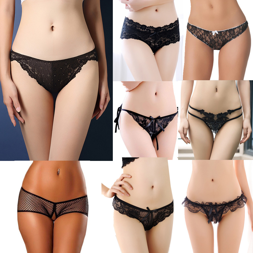 Black Women’s Lace Sexy G-strings Thongs Briefs Panties Knickers Underwear US